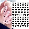 8 Sheets Heart Love Nail Art Stickers Decals 3D Self-Adhesive Nail Art Stickers Heart Love Nail Art Decorations Stars Decals Manicure Accessories (Heart)