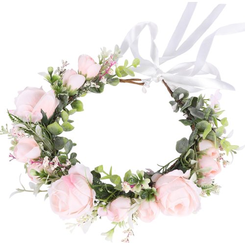 Trepveter Wedding Flower Crown Floral Crown Flower Garland Headband Floral Headpiece Halo Cosplay...