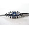 Dark silver alligator hair claw clips with flowers and crystals (Primary color: Gray)