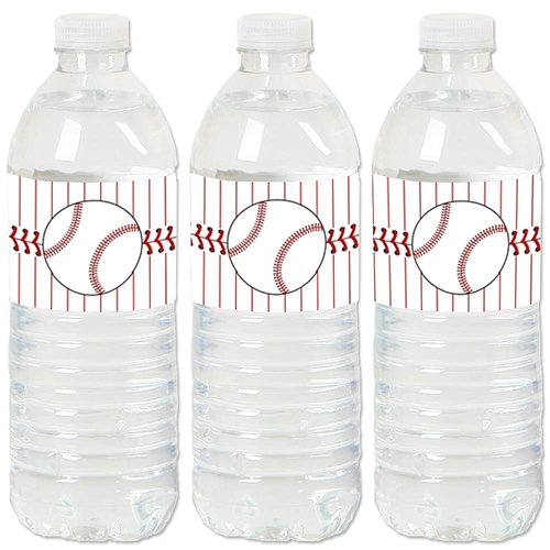 Batter Up - Baseball - Baby Shower or Birthday Party Water Bottle Sticker Labels - Set of 20