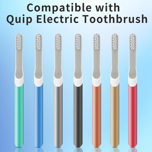 YMPBO Toothbrush Replacement Heads for Quip Electric Toothbrush Adult, 6 Pack Replacement Heads, Soft Bristles, White