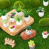 26Pcs Miniature Potted Plants, Mini Artificial Plants, 1:12 Scale Doll House Accessories, Suitable for Dollhouse Decoration, Christmas Birthday Present, DIY Handicrafts