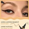 Eyebrow Pencil, Double Ended 4 Tip Microblade Eyebrow Pen with Eyeliner, Waterproof Long Lasting Natural Eye Brow Pen Eyeliner for Women (03# Grey)