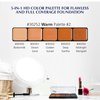 Graftobian HD Glamour Crème Foundation Palette (Warm #3) - High Definition 5 Color Makeup Palette, Cream Based Foundation Concealer and Contour Palette, Full Coverage - Medium/Dark Warm Skin Shades
