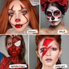 Red Face Paint Cream to Powder Makeup Foundation, Full-Coverage Face Painting for Kids & Adults, Professional Washable Smoothly Body Paint Concealer for Halloween Makeup Clown, Zombie, Vampire, Devil