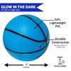 Botabee 5-Inch Glow in The Dark Small Basketball - 2 Pack Exciting Glowing Basketball Toys for Mini Hoops - Soft and Lightweight for Kids - Durable PVC Bouncy Balls - Easy-Grip Design - Blue