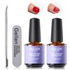Gellen Gel Nail Polish Remover, 2Pcs Gel Polish Remover with Nail File and Cuticle Pusher, Gel Nail Polish Remover for Nails Easily and Quickly Remove Gel Polish in 2-5 Minutes