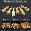 Twidec/150PCS 6.3mm Male Female Spade Connector Quick Splice Crimp Terminals Non Insulated Wire Connector for Electrical Wiring Relay Car Audio Speaker N-005-6.3