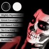 Black and White Face Paint Set - 2.5 oz Halloween Face Body Paint Skeleton Ghost Skull Cosplay Costume Professional SFX Corpse Special Effects Makeup Kit for Adults Kids Full Coverage Skin Paints