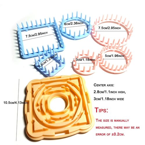 KNEWMART Weaving Loom Kit, 8pcs Flower Maker Wool Knitting Ball Maker Weaving Tools Knitting Craft Weaver Loom - with Needle (Flower Maker + Pom Maker + Yarn + Scissors)