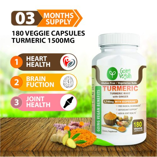 Turmeric Curcumin and Ginger Supplement with Black Pepper (Bioperine), 95% Curcuminoids, for Joint Comfort and Mobility, Non-GMO & Gluten Free, Made in USA, 180 Vegan Pills