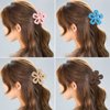 WUBAYI 6Pcs Frosted Flower Claw Clips, Non-Slip Strong Claw Clips for Thick Thin Hair, Women Girls Hair Styling Accessories Holiday Gifts