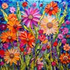Bgraamiens Puzzle-Mosaic Art Flowers-1000 Pieces Mosaic Art Paper Puzzle for Adults, Stained Glass Art Puzzle with Flowers, Impossible Puzzle Color Challenge Flowers Puzzle for Adults