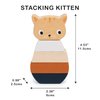 Mentari Toys - Stacking Kitten - 5pcs Wooden Animal Stacker Toddler Toy - Natural Wood Stacking Blocks - Boost Fine Motor Skills - Toddler Educational Toy - Age 12m+
