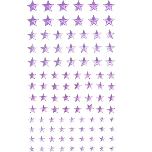Moon Pattern Eye Gems Sticker Face Jewels Stickers Self Adhesive Halloween Rave Party Temporary Tattoos Rainbow Face Gems Stickers Women Festival Accessory and Crafts Nail Decorations (Purple Stars)