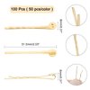 arricraft 100 Pcs Hair Pin Findings, Iron Bobby Pins with 8mm Brass Flat Round Tray, Hair Clips Bases for Diy Headwear Accessories, Silver and Golden