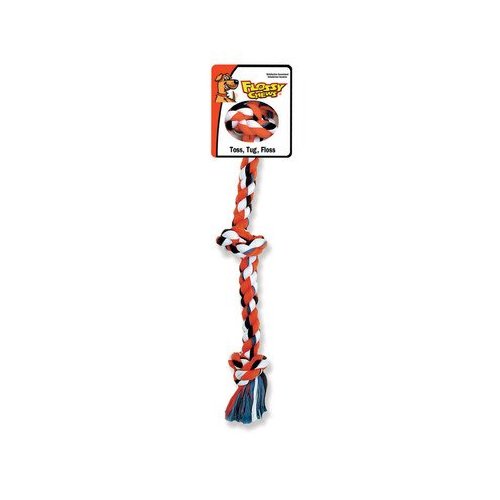 FLOSSY CHEWS COLOR 3 KNOT ROPE TUG DOG TOY