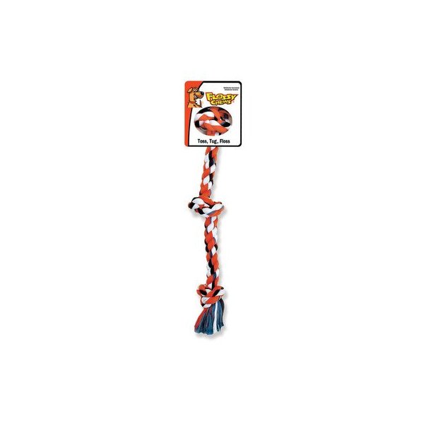 FLOSSY CHEWS COLOR 3 KNOT ROPE TUG DOG TOY