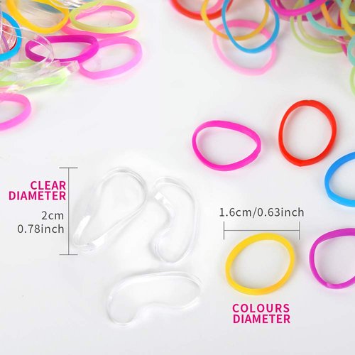 YGDZ 4000pcs Elastic Hair Bands, Clear Hair Elastics Small Mini Girls Rubber Bands Baby Kids Toddlers Hair Ties(2000pcs Clear + 2000pcs Colorful)