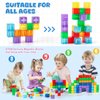 TENYEAH 56 PCS Magnetic Blocks, Transparent Magnet Building Blocks for Toddlers, Preschool Educational Construction Kit, Sensory Montessori Autism Toys for Kids Girls Boys 3+