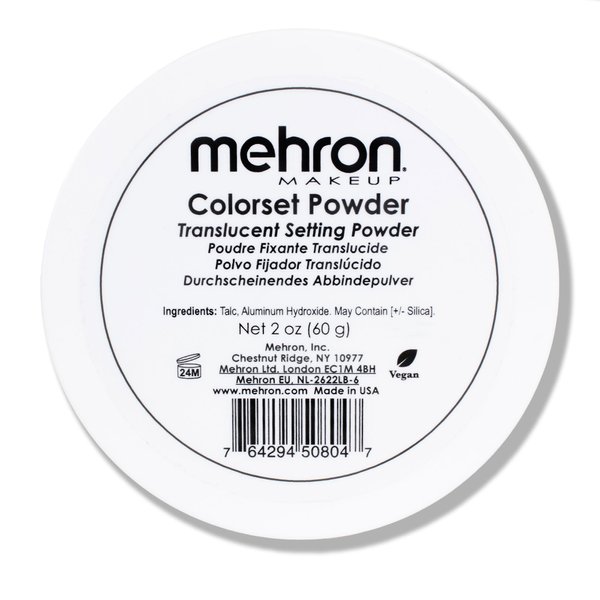Mehron Makeup Colorset Powder | Translucent Powder Setting Powder | Face Powder For Special Effects, Halloween, & Film 2 oz (60 g)