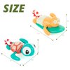 DUCKBOXX XX Pull-String Wind-up Swimming Beach Buddy Bath Toys, No Battery Mold-Free Anti-Rust Interactive Montessori Toy for Kids (Turtle & Beaver -- 2pcs)