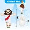 JIAJEGTGT Jesus Plush, 13 Inches Jesus Plushie with Sheep Stuffed Animals, Classic Christian Religious Jesus Stuffed Doll, Gifts for Boys Girls Party Easter Christmas (Red)