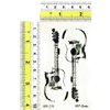 PARITA Small Tattoos Electric Guitar Music Rock and Roll Cartoon Temporary Tattoo Body Sticker Hand Neck Wrist Art Fashion Tattoo Fake Waterproof for Adult Men Women Kids (Pack 3 PCS.)