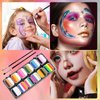 Vtrem Face Paint Kit for Adults: 35 Color Oil Palette + 3 PCS Brushes Set Washable Face Painting Pallet Kit for Cosplay Clown Makeup for Masquerade