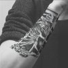 Oottati 2 Sheets Waterproof Arm Temporary Tattoo Stickers Death Skeleton Skull Grim Reaper God Sickle Eye