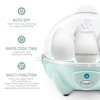 Elite Gourmet EGC007M# Rapid Egg Cooker, 7 Easy-To-Peel, Hard, Medium, Soft Boiled Eggs, Poacher, Omelet Maker, Auto Shut-Off, Alarm, 16-Recipe Booklet, BPA-Free, Mint, 7 Egg