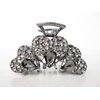 Generic Medium smoke gray crystal metal heart hair claw clip bridal clip