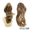 LYRICAL HAIR Synthetic Ponytail Extension for Women Drawstring Claw /Jaw Clip In Long Curly Wavy Pony Tail Hairpiece Women Daily Party Use (14" Hair long, 4T12/26# Dark Brown To Brown Auburn&Dark Ash Blonde)