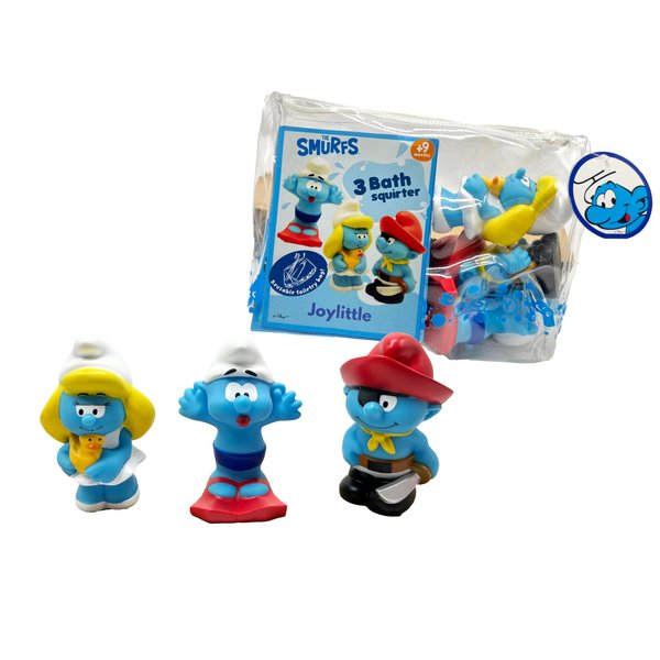 Joylittle The Smurfs 3 Pcs Bath Toys and Squirters-Featuring Smurfette, Jokey Smurf, and Pirate Smurf-Exclusive Edition