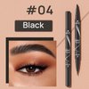 Microblading Eyebrow Pen Brow Pencil Waterproof Eyebrow Pen 2-in-1 Dual-Ended Eyebrow Pencil with 4-Fork Tip & Spoolie Brush for Long-Lasting Hairlike Eyebrow Pen, Black