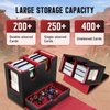 TiMOVO MTG Deck Box, MTG Commander Card Deck Box with Commander Display & Dice Tray Fits 400+ Unsleeved Cards, Leather Magnetic Card Storage Case with 6 Dividers for TCG CCG Magic Cards, Black+Red