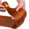 Ginger Bundles Human Hair Color 350 Bundles Human Hair Ginger Orange Bundles Double Weft Brazilian Human Hair Wet and Wavy Bundles Soft and Silky for Black Woman (22 24 26 inch,3 Bundles)