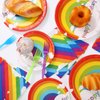 100 Pcs Rainbow Party Supplies Include 7 Inch Rainbow Party Plates 9 Inch Party Plates Napkins and Tableware Forks Spoons for 20 Guests Birthday Party Decorations(Rainbow Style)