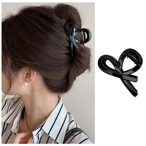 Iaceble Black Hair Claw Clip Medium Plastic Hair Claw Clips Non Slip Hair Claws Clamp Thick Curly Hair Claw Geometric Hair Claw Decorative Hair Accessories for Women Daily Headdress