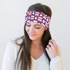 4th of July of Hair Accessories Set - 2Pcs American Flags Bandana Headband Red Blue White Hair Tie Patriotic Satin Scrunchies Hair Bands, Independence Day Costume Decorations for Women Girls