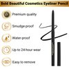 Bold Beautiful Cosmetics Gel Eyeliner Pencil Hypoallergenic Waterproof and Smudge-Proof Vegan Long-lasting - Black, 1 Count