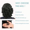 RED PIXIE Curly Wigs For Black Women Natural Black Soft Short Kinky Curly Wig With Bangs Kinky Curls Curly Hair Afro Loose Curls Heat Resistant Synthetic Wig For African (Natural Black)