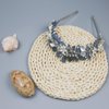 Bubbmi Raw Crystal Headband with Pearl Flowers, Quartz Rhinestone Bridal Tiara Crown Headpiece for Women Girls(gray)