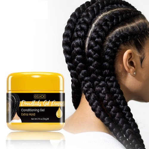 VolksRose Styling Gel - Extreme Hold Hair Gel for Twist, Locs, Box Braids, All Hair Types - Flakeless Braid & Edge Gel, Tames Frizz & Edges, Long Lasting - 1.76 Fluid Ounces