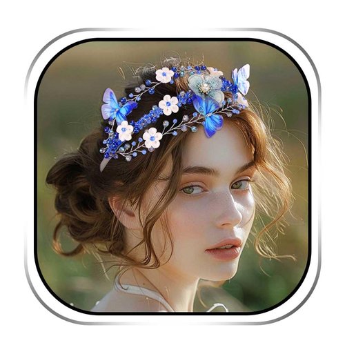 Kesvb Butterfly Bridal Headband Bead Hair Band Flower Bride Headpieces Prom Wedding Hair Accessories for Women