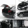 1/24 Diecast Model 3 Toy Car, Alloy Casting Model 3 Model Car Pull Back Collectible Vehicles with Sound and Light, 6 Open Doors, Model 3 Diecast Model Car Toy for Kids Adults (Black)