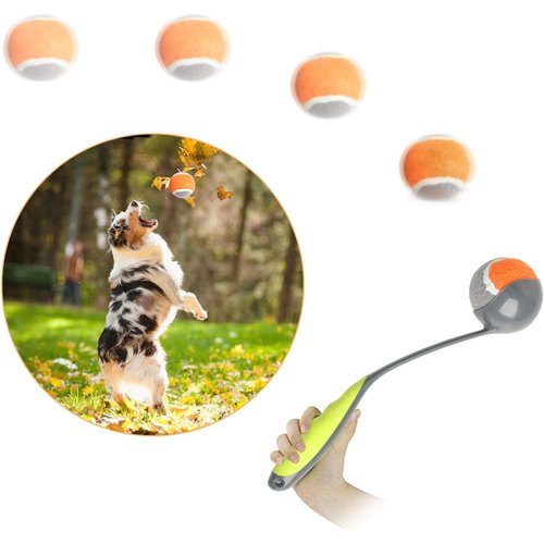 PAWISE Dog Ball Launcher, Dog Fetch Toy,12.2'' Dog Ball Thrower with 2.3'' Ball
