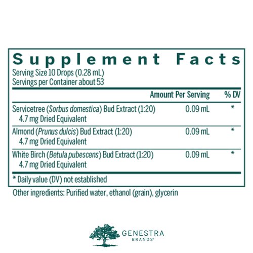 Genestra Brands Hpo-gen | Servicetree, Almond, and White Birch Herbal Supplement | 0.5 fl. oz.