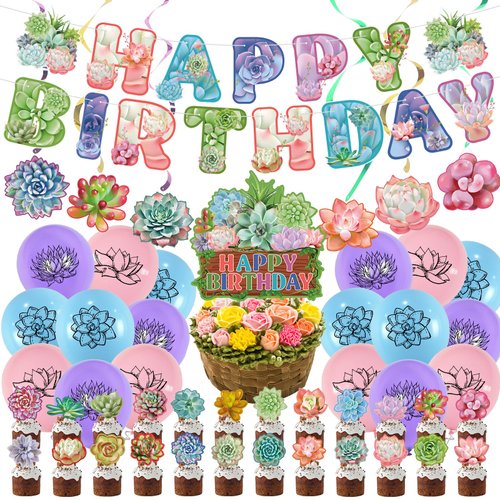 ADIANZI Succulent Plants Party Decorations Succulent Plants Party Supplies Succulent Plants Birthday Party Decorations
