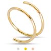 14k Gold Filled 20G Double Hoop Nose Ring for Single Piercing, 20 Gauge Small Thin 8mm Spiral Nose Jewelry for Women Men